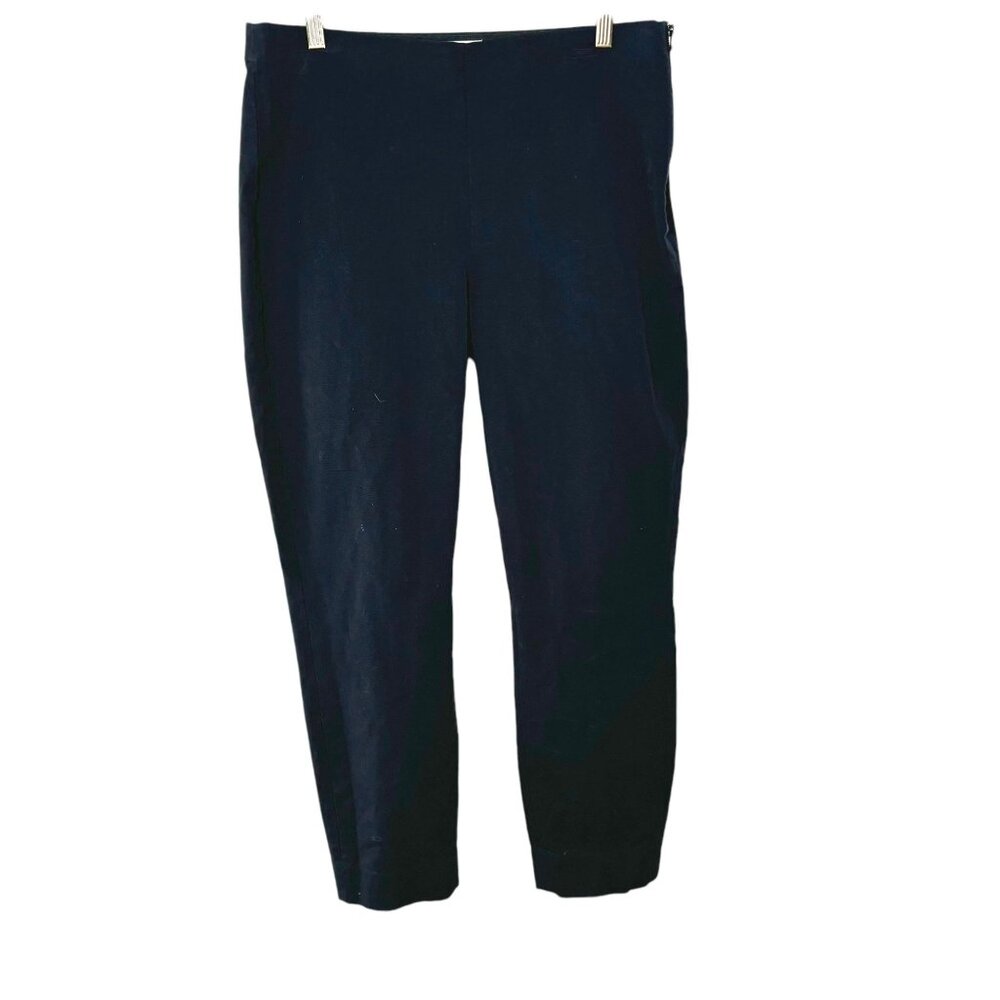 Everlane Black High Rise Straight Leg Flat Front Ankle Pants 14